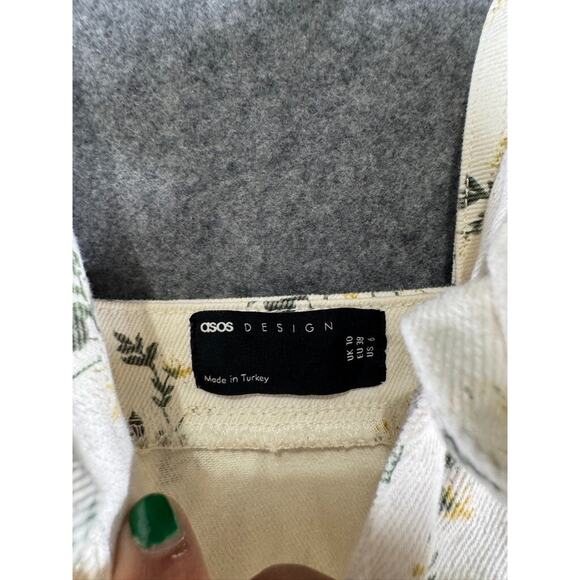 ASOS DESIGN Dress‎ Women 6 denim printed smock mini Floral Cottagecore Feminine - Picture 2 of 8